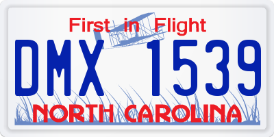 NC license plate DMX1539