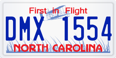 NC license plate DMX1554