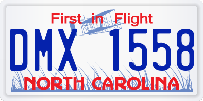 NC license plate DMX1558