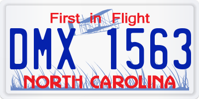 NC license plate DMX1563