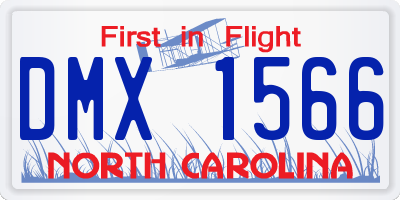 NC license plate DMX1566