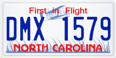NC license plate DMX1579
