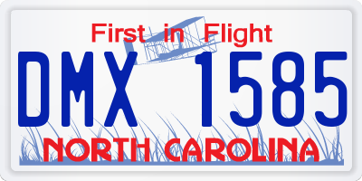 NC license plate DMX1585