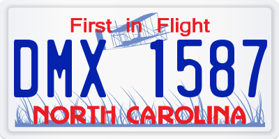 NC license plate DMX1587
