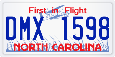 NC license plate DMX1598