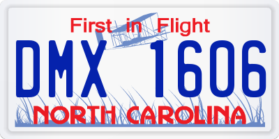 NC license plate DMX1606