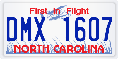 NC license plate DMX1607