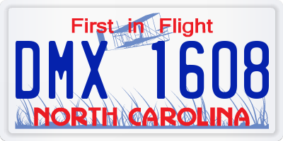 NC license plate DMX1608