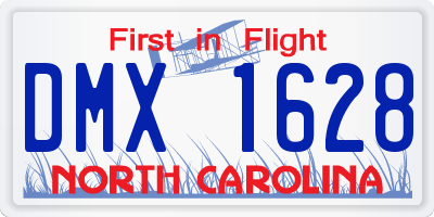 NC license plate DMX1628