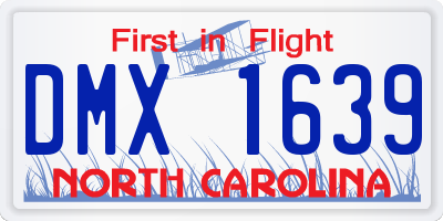 NC license plate DMX1639