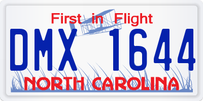 NC license plate DMX1644