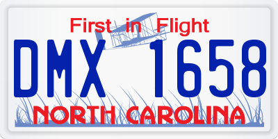 NC license plate DMX1658