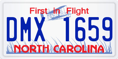 NC license plate DMX1659
