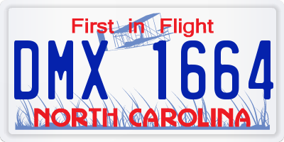 NC license plate DMX1664