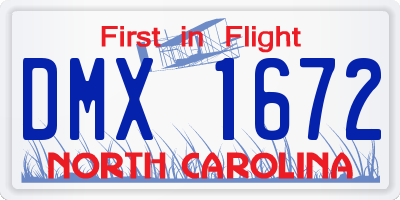 NC license plate DMX1672