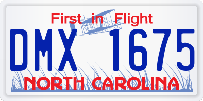 NC license plate DMX1675