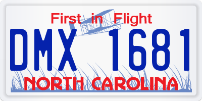 NC license plate DMX1681