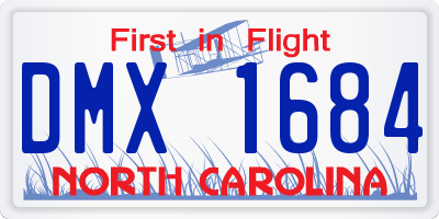 NC license plate DMX1684