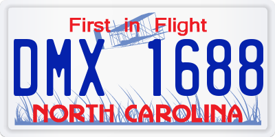 NC license plate DMX1688