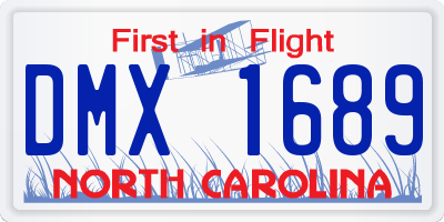 NC license plate DMX1689