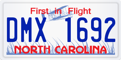 NC license plate DMX1692