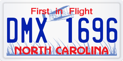NC license plate DMX1696