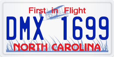 NC license plate DMX1699
