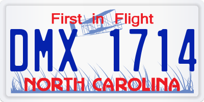 NC license plate DMX1714