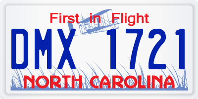 NC license plate DMX1721