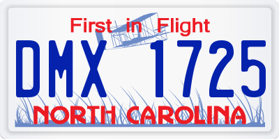 NC license plate DMX1725