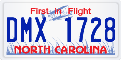 NC license plate DMX1728