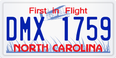 NC license plate DMX1759