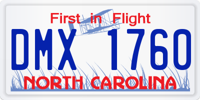 NC license plate DMX1760