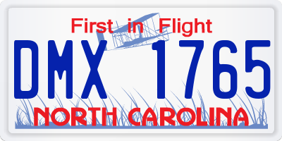 NC license plate DMX1765