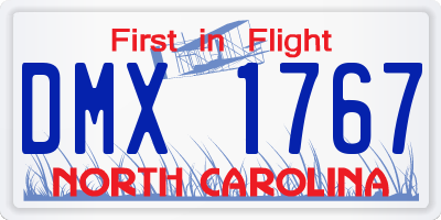 NC license plate DMX1767