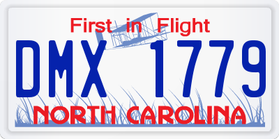 NC license plate DMX1779