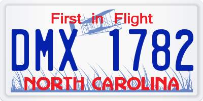 NC license plate DMX1782