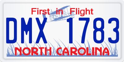 NC license plate DMX1783