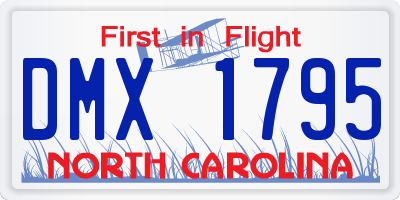 NC license plate DMX1795