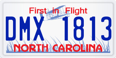 NC license plate DMX1813