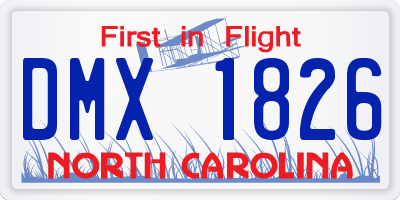 NC license plate DMX1826
