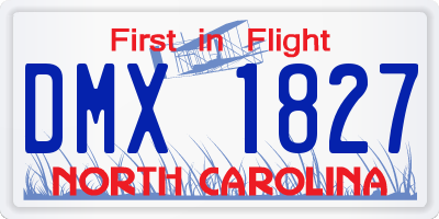 NC license plate DMX1827