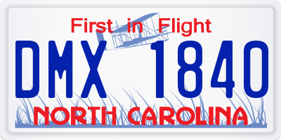 NC license plate DMX1840