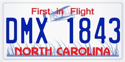 NC license plate DMX1843