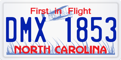 NC license plate DMX1853