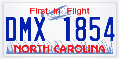 NC license plate DMX1854