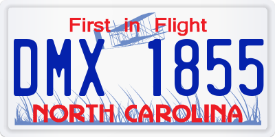 NC license plate DMX1855