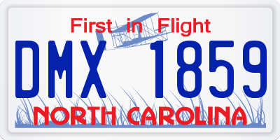 NC license plate DMX1859