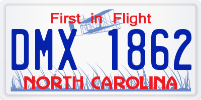 NC license plate DMX1862