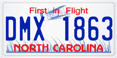 NC license plate DMX1863